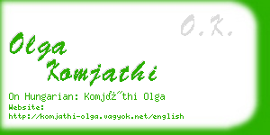 olga komjathi business card